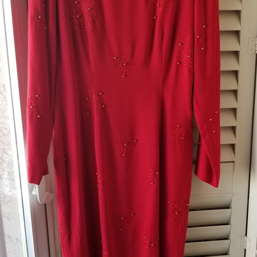 Vintage 80s high end red dress